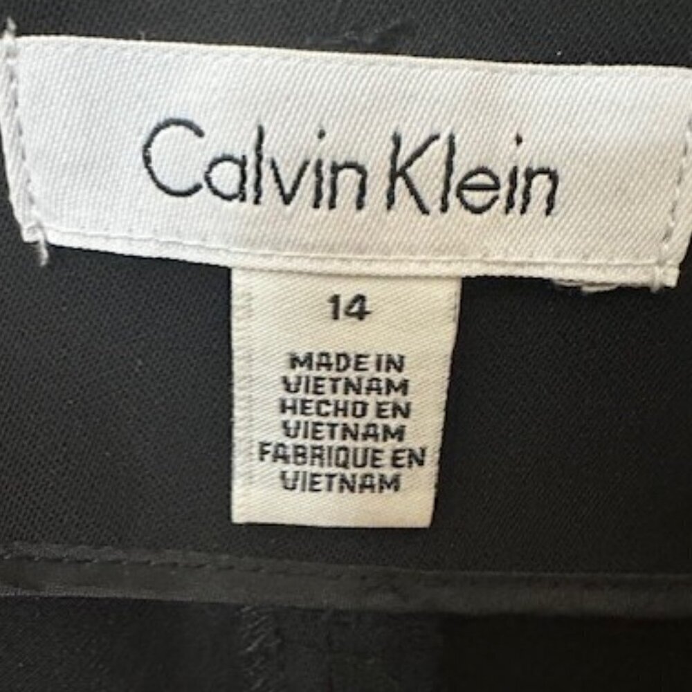 Calvin Klein Women's 14 (37x32) Classic Fit Stretch Dress Pants Mid Rise Black - Picture 4 of 5